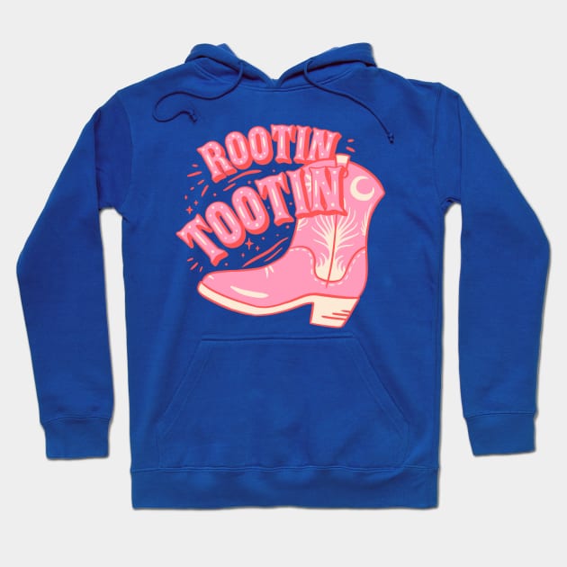 Rootin Tootin | Cowboy Boot Pink Cowgirl Boots Saying Quote Hoodie by anycolordesigns